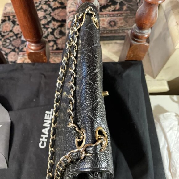 Chanel Shoulder Bag Double flap Black Caviar Leather new - Picture 2 of 16